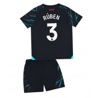 Maglie da calcio Manchester City Ruben Dias #3 Terza Maglia Bambino 2023-24 Manica Corta (+ Pantaloni corti)